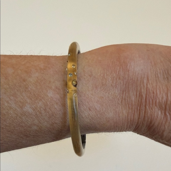 Alexis Bittar Gold Lucite Bracelet with Crystal Accents - Picture 2 of 6